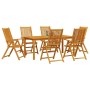 Conjunto de Comedor de Jardín 7 pcs Marrón