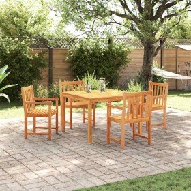 Conjunto de Comedor de Jardín 5 pcs Marrón