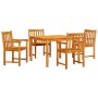 Conjunto de Comedor de Jardín 5 pcs Marrón