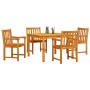 Conjunto de Comedor de Jardín 5 pcs Marrón