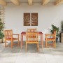 Conjunto de Comedor de Jardín 5 pcs Marrón