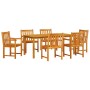 Conjunto de Comedor de Jardín 7 pcs Marrón