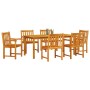 Conjunto de Comedor de Jardín 7 pcs Marrón