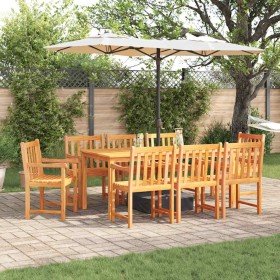 Conjunto de Comedor de Jardín 9 pcs Marrón