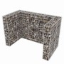 Gavión doble para cubo de basura acero 180x100x120 cm