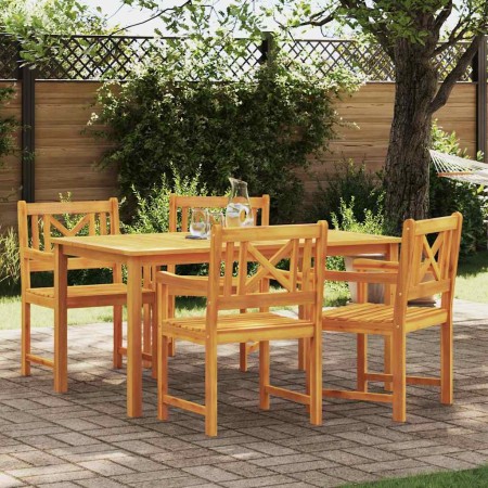 Conjunto de Comedor de Jardín 5 pcs Marrón