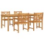 Conjunto de Comedor de Jardín 5 pcs Marrón