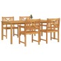 Conjunto de Comedor de Jardín 5 pcs Marrón