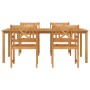 Conjunto de Comedor de Jardín 5 pcs Marrón