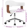 Sillas de comedor giratorias 6 uds madera curvada cuero blanco