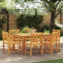 Conjunto de Comedor de Jardín 7 pcs Marrón