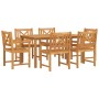 Conjunto de Comedor de Jardín 7 pcs Marrón