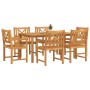 Conjunto de Comedor de Jardín 7 pcs Marrón