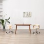 Sillas de comedor giratorias 2 unidades cuero sintético crema