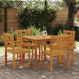 Conjunto de Comedor de Jardín 5 pcs Marrón