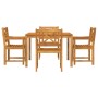 Conjunto de Comedor de Jardín 5 pcs Marrón