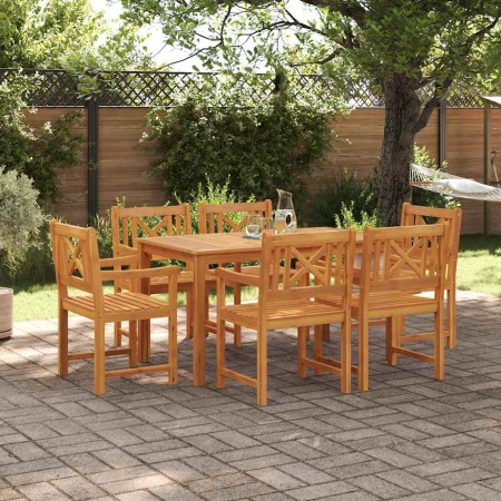 Conjunto de Comedor de Jardín 7 pcs Marrón