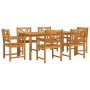 Conjunto de Comedor de Jardín 7 pcs Marrón