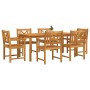 Conjunto de Comedor de Jardín 7 pcs Marrón