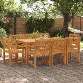 Conjunto de Comedor de Jardín 9 pcs Marrón