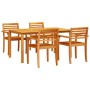 Conjunto de Comedor de Jardín 5 pcs Marrón
