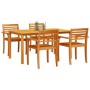 Conjunto de Comedor de Jardín 5 pcs Marrón