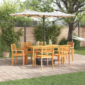 Conjunto de Comedor de Jardín 7 pcs Marrón
