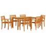 Conjunto de Comedor de Jardín 7 pcs Marrón
