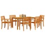 Conjunto de Comedor de Jardín 7 pcs Marrón