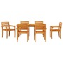 Conjunto de Comedor de Jardín 7 pcs Marrón