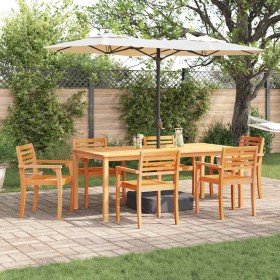 Conjunto de Comedor de Jardín 9 pcs Marrón