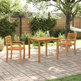 Conjunto de Comedor de Jardín 3 pcs Marrón Conjunto de Comedor de Jardín 3 pcs Marrón