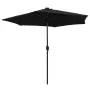 Umbrella with LED lights and black aluminum pole 270 cm by vidaXL, Umbrellas - Ref: Foro24-47358, Price: 84,68 €, Discount: %