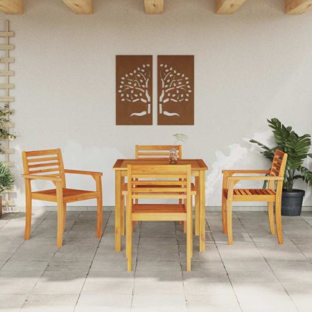 Conjunto de Comedor de Jardín 5 pcs Marrón