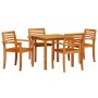 Conjunto de Comedor de Jardín 5 pcs Marrón