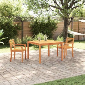 Conjunto de Comedor de Jardín 3 pcs Marrón