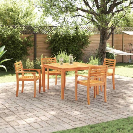 Conjunto de Comedor de Jardín 5 pcs Marrón