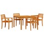 Conjunto de Comedor de Jardín 5 pcs Marrón
