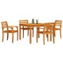 Conjunto de Comedor de Jardín 5 pcs Marrón