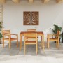 Conjunto de Comedor de Jardín 5 pcs Marrón