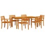Conjunto de Comedor de Jardín 7 pcs Marrón