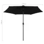 Umbrella with LED lights and black aluminum pole 270 cm by vidaXL, Umbrellas - Ref: Foro24-47358, Price: 84,68 €, Discount: %
