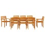Conjunto de Comedor de Jardín 9 pcs Marrón