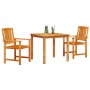 Conjunto de Comedor de Jardín 3 pcs Marrón