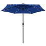 Umbrella with LED lights and azure blue aluminum pole 270 cm by vidaXL, Umbrellas - Ref: Foro24-47359, Price: 90,33 €, Discou...