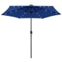 Umbrella with LED lights and azure blue aluminum pole 270 cm by vidaXL, Umbrellas - Ref: Foro24-47359, Price: 88,37 €, Discou...