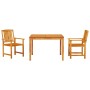 Conjunto de Comedor de Jardín 3 pcs Marrón