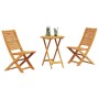 Conjunto de Bistro Plegable 3 pcs Marrón