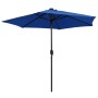 Umbrella with LED lights and azure blue aluminum pole 270 cm by vidaXL, Umbrellas - Ref: Foro24-47359, Price: 90,33 €, Discou...