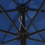 Umbrella with LED lights and azure blue aluminum pole 270 cm by vidaXL, Umbrellas - Ref: Foro24-47359, Price: 90,33 €, Discou...